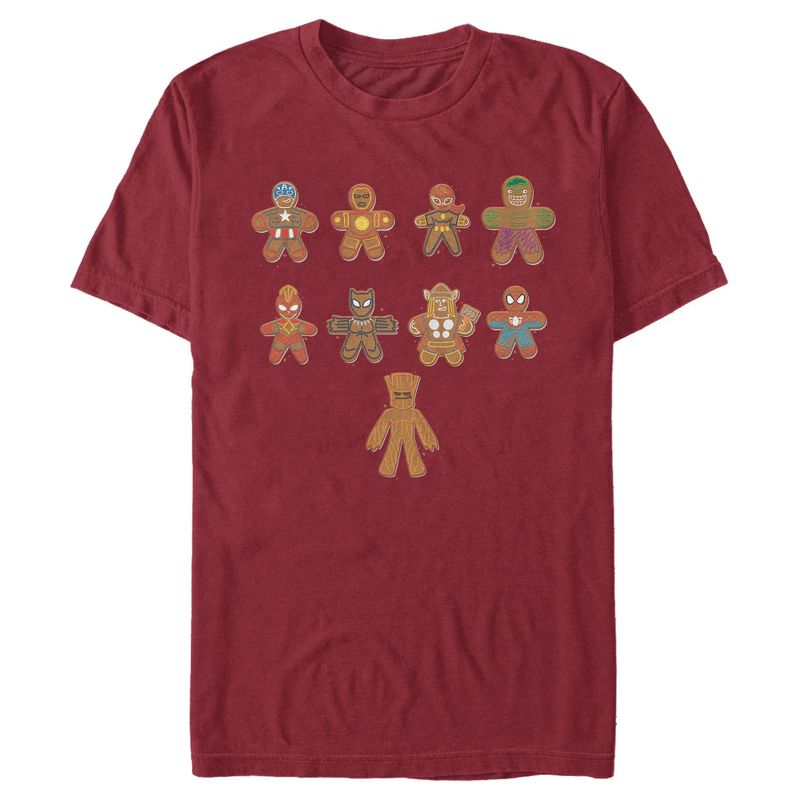 Men's Marvel Christmas Gingerbread Cookie Avengers T-Shirt, 1 of 6