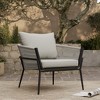 LuxenHome Outdoor Aluminum with PE Rope Armchair with Cushions Black - 2 of 4
