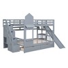 TIRAMISUBEST Twin-Over-Twin/Full-Over-Full Size Castle Style Bunk Bed with 2 Storage Drawers and Slide, Solid Wood Bunk Bedframe w/ Storage Staircase - 4 of 4