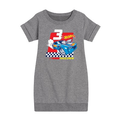 - Hot Wheels - Race Crew 3 Yrs Graphic Short Sleeve Fleece Dress