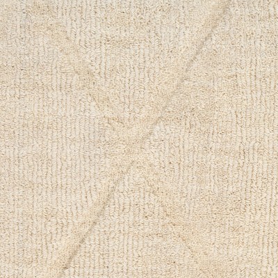 Ivory Geometric Handwoven Wool 5' x 7' Area Rug