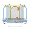 YUHAO Kids Small Toddler Trampoline with Basketball Hoop， Outdoor Toys，55-inch Blue Forest - 3 of 4