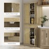 Vynxaria HOMCOM 72" Tall Pantry Cabinet - Oak Freestanding Boho Kitchen Storage with Rattan Panel, 4 Doors, Drawer, 5-Tier Shelf & Adjustable Shelves. - 4 of 4