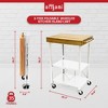 Origami Foldable Wheeled Portable Solid Wood Top Kitchen Island Bar Cart - 2 of 4