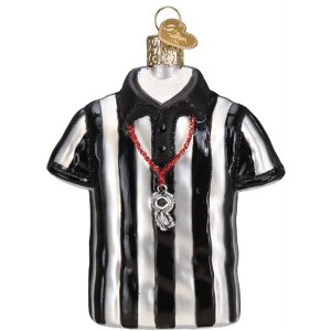 Old World Christmas Blown Glass Ornament for Christmas Tree, Referee Shirt - 1 of 4