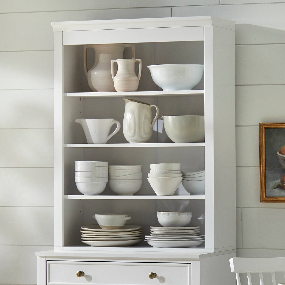 Monza Hutch White - Lifestorey: Modern Farmhouse Style, 3-Shelf Display Storage