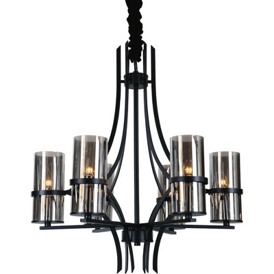 CWI Lighting Vanna 6 Light Up Chandelier With Black Finish