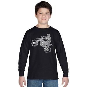 LA Pop Art Boy's Word Art Long Sleeve - Freestyle Motocross - FMX - 1 of 4