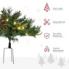 2 Ft/22 inch 2 Pack Prelit Artificial Christmas Tree Cordless with 69 Branches, Warm White LED Lights Berries, Pine Cones, for Outdoor Entryway - 4 of 4
