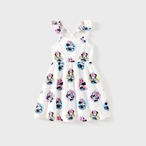 Disney Princess Rapunzel Ariel Moana Belle Toddler Girl Dress Ruffle Sleeve Crossback Strap Birthday Summer Sundress 2-6 Y - 1 of 4