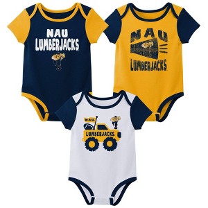 NCAA Northern Arizona Lumberjacks Infant Boys' 3pk Bodysuit - 1 of 4