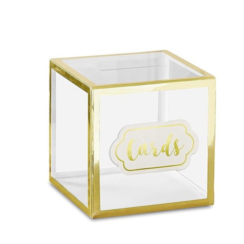 Gold Frame Collapsible Acrylic Card Box Kate Aspen