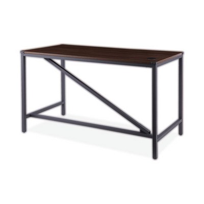 Alera Modern Walnut Industrial Table Desk with Steel Legs