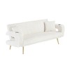 74.01" Corduroy 3-Seater Sofa Bed with 2 Pillows, Metal Feet & Cup Holders - 4 of 4