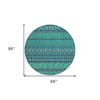 Teal Blue And Navy Blue Quatrefoil Washable Indoor Outdoor Area Rug - 3 of 4