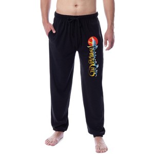 Thundercats Men's Classic Show Title Logo Sleep Jogger Pajama Pants Black - 1 of 3