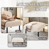 Kumasinova Small Ottoman Footstool with Legs,Corduroy Ottoman Foot Stool with Soft Padded seat,Square Footstool for Living Room,Bedroom - 3 of 4