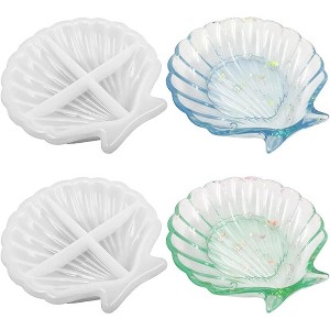 JDICTION 2 PCS Shell Resin Molds, Silicone Molds for Resin Casting, Resin Jewelry Dish with Shell Design, Soap Dish Mold, Ocean Theme Art Craft - 1 of 4