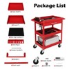 Karl Home 330 LBS 3-Tier Rolling Tool Cart With Drawer in Red - 4 of 4