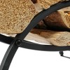 Juvale 3ft Curved Indoor Outdoor Log Firewood Storage Rack & Holder, Fireplace Accessories, Black - 3 of 4