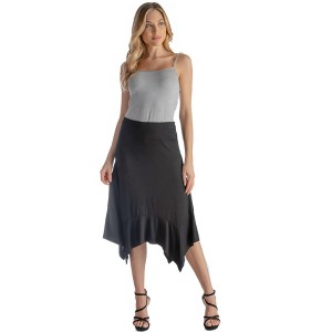 Womens Elastic Waistband Knee Length Skirt - 1 of 4