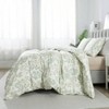 Queen Cotton Duvet Cover Set, Floral Botanical Bedding with Zipper Ties - 4 of 4