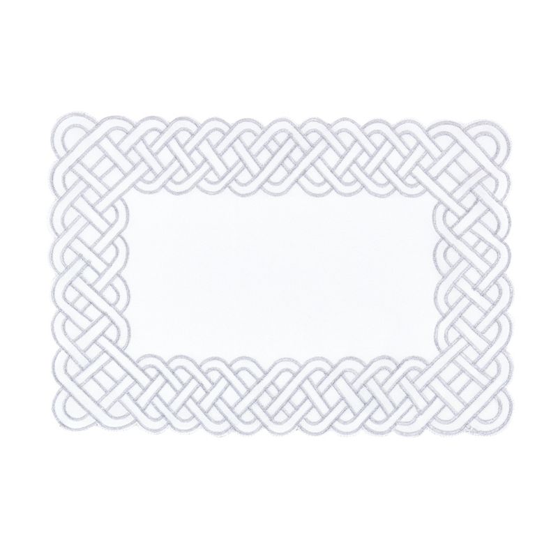 Saro Lifestyle Table Placemats with Braid Embroidered Design (Set of 4), 2 of 5
