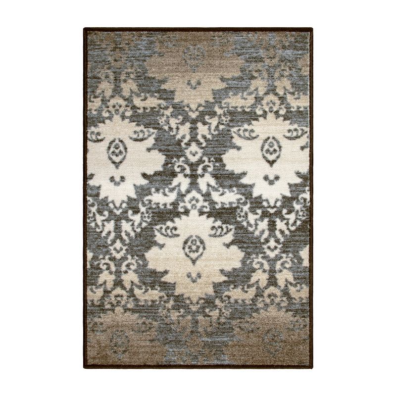 Vintage Medallion Scroll Non-Slip Washable Indoor Runner or Area Rug by Blue Nile Mills, 1 of 5