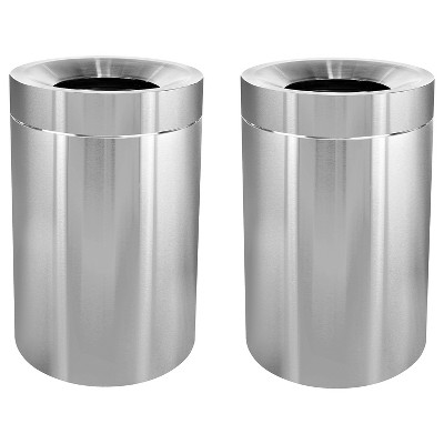 Alpine Industries Stainless Steel Indoor Trash Can with Open Lid 50-Gallon 2/Pack (ALP475-50-2PK)