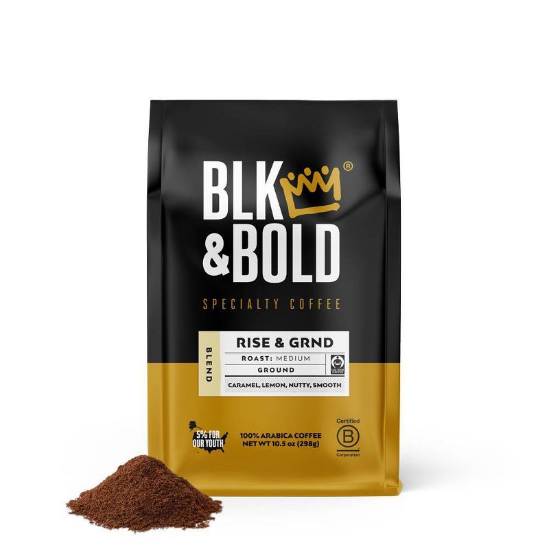 BLK &#38; Bold Rise &#38; GRND Blend, Medium Roast Ground Coffee - 10.5oz, 3 of 10