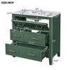 Okak Modern Freestanding Bathroom Vanity with Ceramic Sink Combo,Small Solid Wood Bathroom Storage Cabinet with3 Drawers - 4 of 4