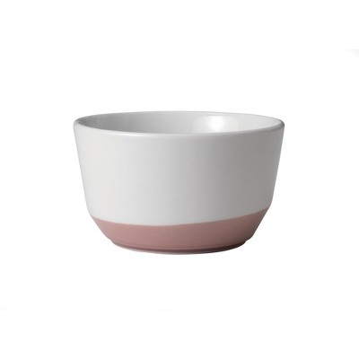 Austin Himalayan Salt Pink and White Ceramic Soup Salad Bowls, Set of 4