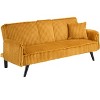 CAVINAS Minimalist Multi-Functional Adjustable Sofa Corduroy Upholstered 2-seater Sofa with Retractable Cup Holder - 2 of 4