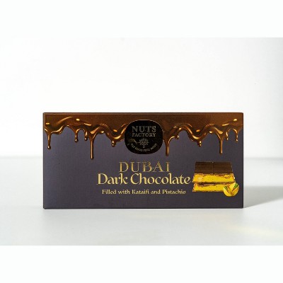 NUTS FACTORY DUBAI DARK CHOCOLATE PISTACHIO BAR. RANKED # 1 IN THE WORLD!  2 PREMIUM BAR PACK