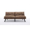Okak Modern Sofa Bed Futon Couch, Convertible Small Sleeper Sofa Bed Loveseat Recliner for Small Apartments, living Room, Brown - 4 of 4
