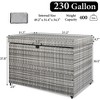 200/230 Gallon Wicker Deck Box with Wheels, All-Weather Outdoor Storage Bench Box for Patio Furniture, Pool Storage, Gray/Black - ModernLuxe - 3 of 4