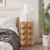 KTMBDW 23.62" Side Table with Embossed Pattern Design, Retro Wooden Tall Nightstand for Living Room, Bedroom, Entryway, Offic - 3 of 4