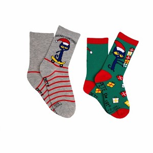 Pete the Cat Kids Merry Christmas 2 Pair Pack Crew Socks - 1 of 1
