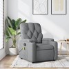 vidaXL Light Gray Fabric Massage Recliner Chair-Manual Reclining Armchair with Vibration, Cup Holders - 2 of 4