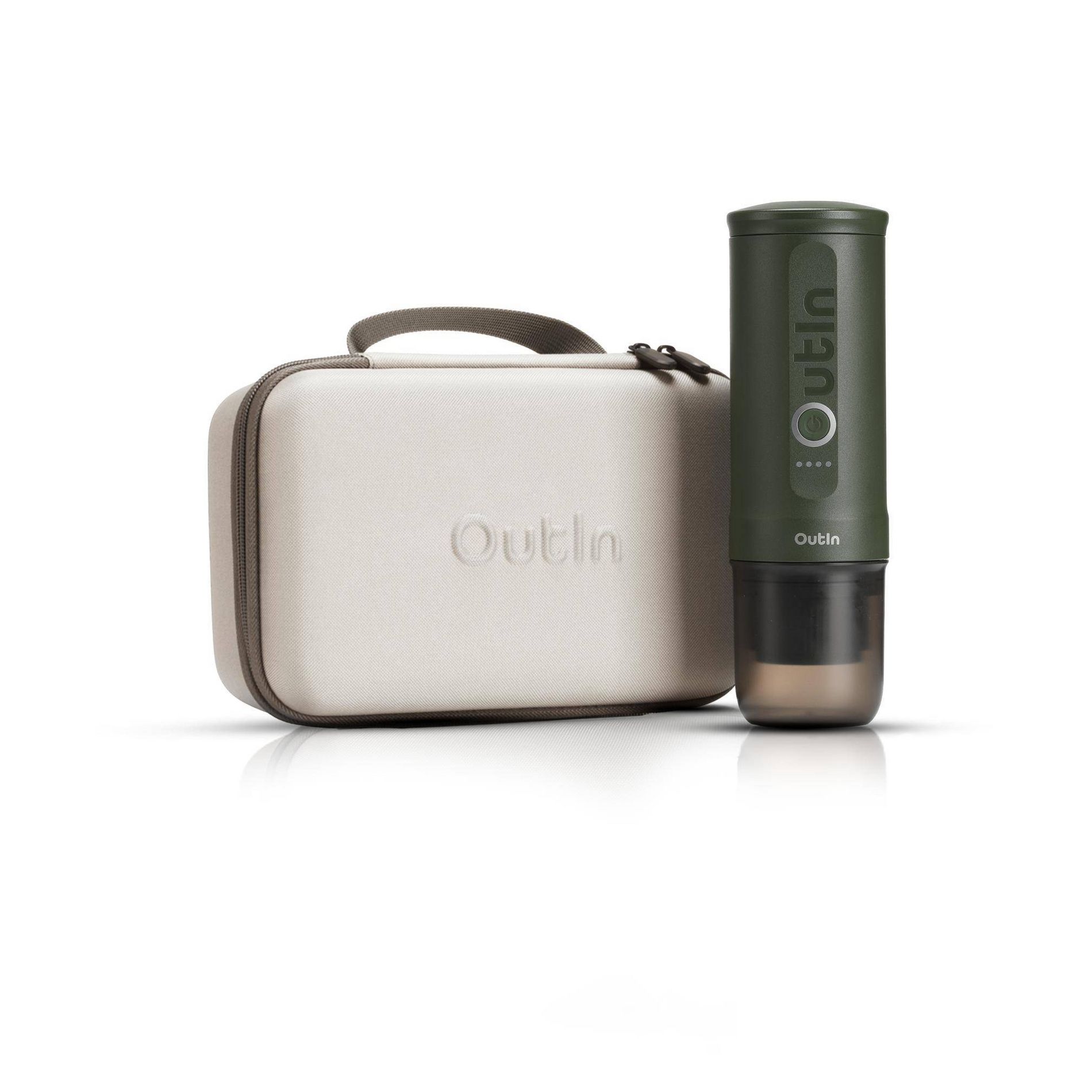 Outin Nano Portable Electric Espresso Machine with Protective Travel Case, 2-Piece Travel Kit