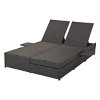 Nestfair Double Sunbed with Wicker Rattan Patio Reclining Chairs Adjustable Backrest and Seat - 3 of 4
