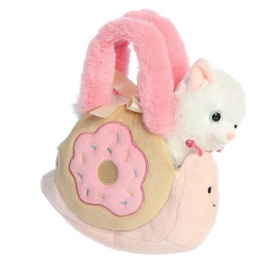 Aurora Small Donut Snail Fancy Pals Fashionable Stuffed Animal White 7.5"