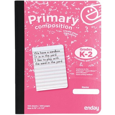 Enday 100 Ct. Primary Composition Notebook, Pink : Target