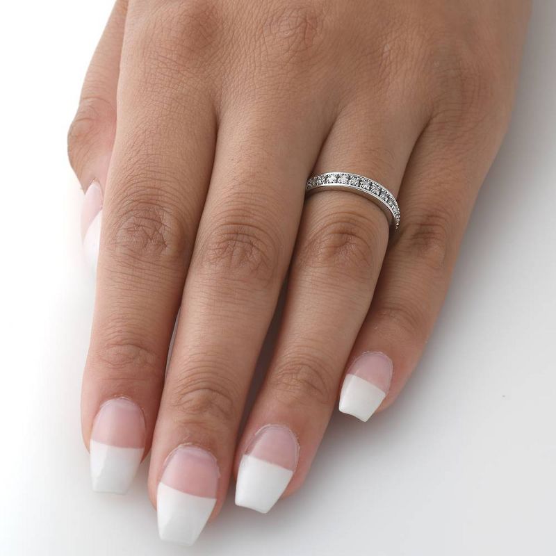 Pompeii3 1/3ct Princess Cut Diamond Wedding Ring White Gold, 4 of 6