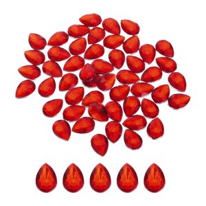 Unique Bargains Flat Back Acrylic Teardrop Rhinestone Embellishments 50 Pcs - 1 of 4
