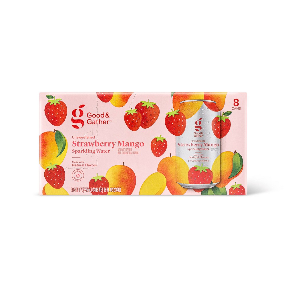 UNSWEETENED STRAWBERRY MANGO SPARKLING WATER