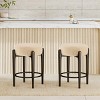 Syemin Dining Chairs Mid-Century Modern Chair Set of 2 Backless Kitchen Stools Counter Height Bar Stools Kitchen Chair, Beige, 16.5"*16.5"*23.6" - 3 of 4