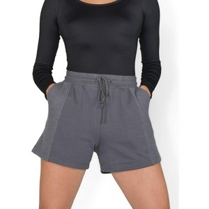 Women's French Terry Side Contrast Shorts - Body Wrappers - 1 of 4