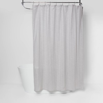 Threshold Gray White Stripe Fabric Shower Curtain 72x72 With Defect #95 for sale online 