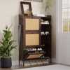 Rattan Shoe Storage Cabinet with 3 Flip Drawers - 3 of 4
